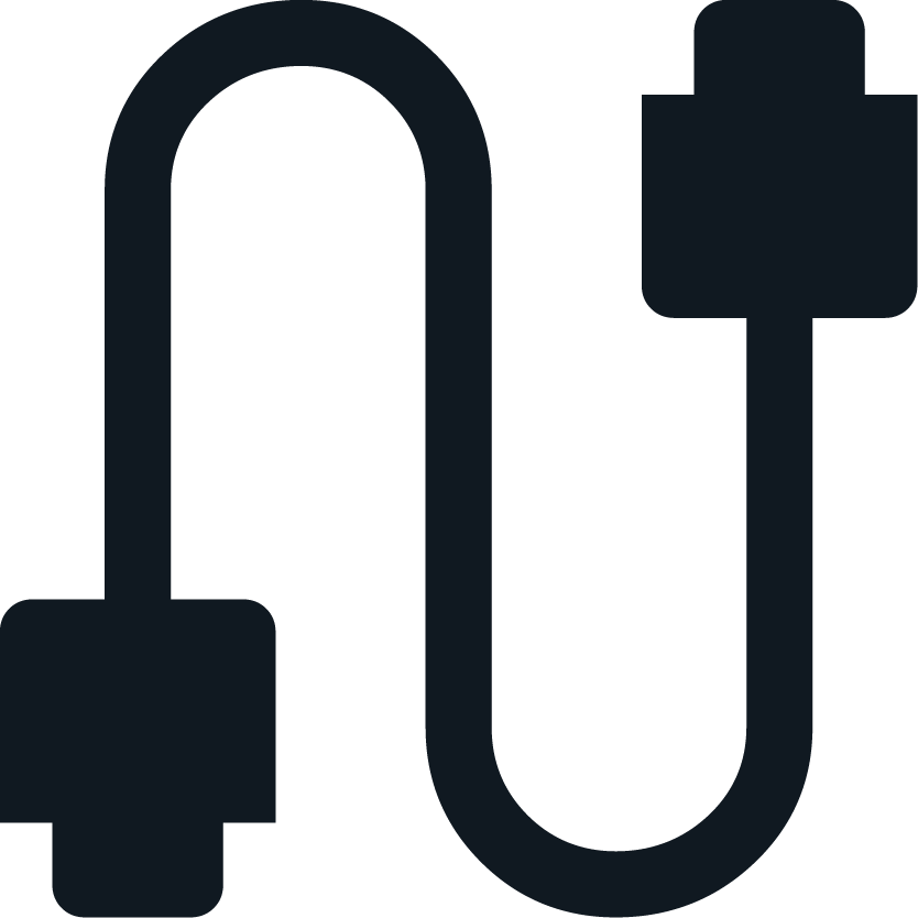 Line icon of a male to male connection cable